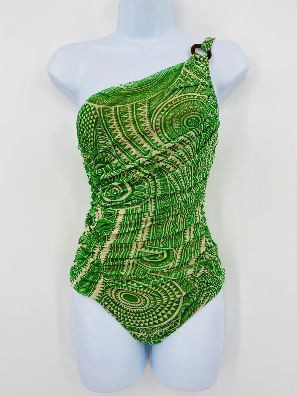 Jean Paul Gaultier green one shoulder vintage one piece swimsuit